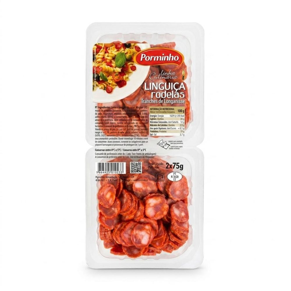 LINGUIÇA RODELAS (cx.12emb. 2x75gr) - PORMINHO