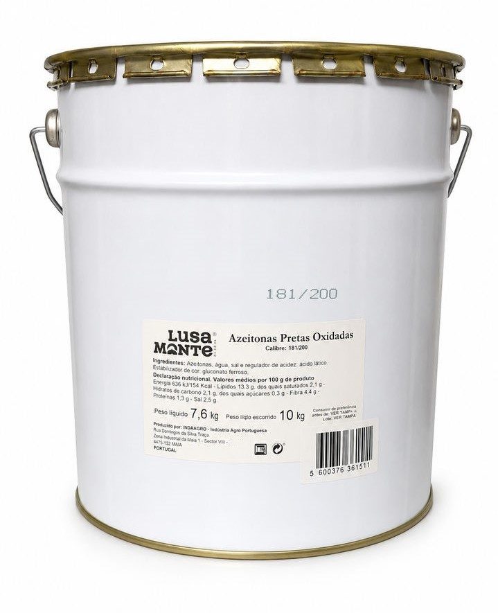 AZEITONA PRETA OXIDADA 180/200 EXTRA LATA 10KG